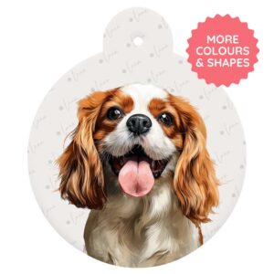 Cavalier King Charles Spaniel Dog ID Tag – Illustration Style