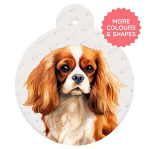 Cavalier King Charles Spaniel Dog ID Tag – Watercolour Style