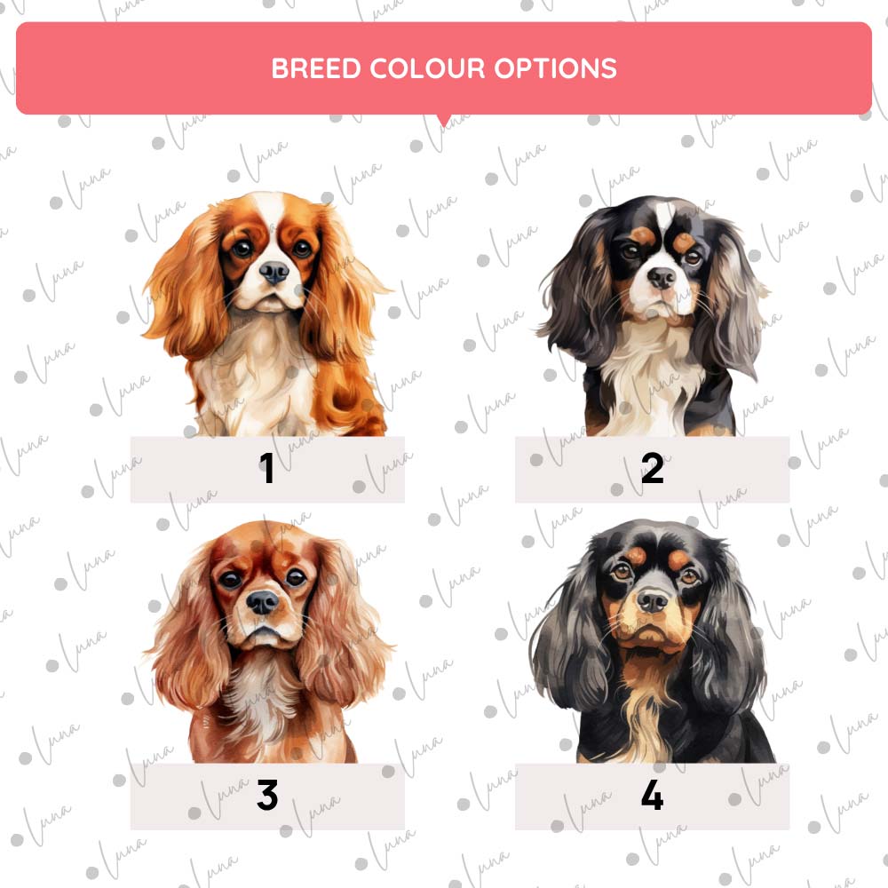 Cavalier King Charles Spaniel Dog ID Tag – Watercolour Style