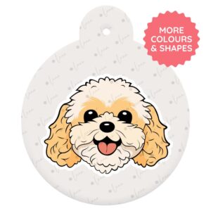 Cavapoo Dog ID Tag – Cartoon Style