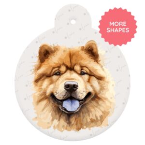 Chow Chow Dog ID Tag – Watercolour Style