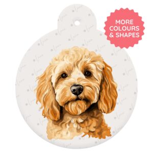 Cockapoo Dog ID Tag – Watercolour Style