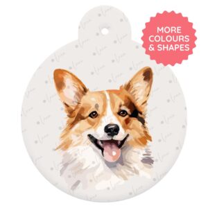 Corgi Dog ID Tag – Watercolour Style