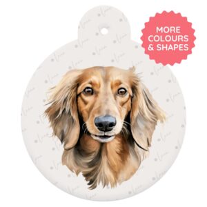 Dachshund Dog ID Tag – Watercolour Style
