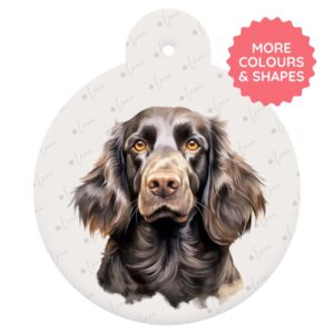 Field Spaniel Dog ID Tag – Watercolour Style