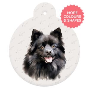 German Spitz Dog ID Tag – Watercolour Style
