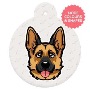 German Shepherd Dog ID Tag – Cartoon Style