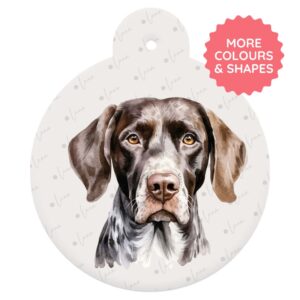 German Shorthaired Pointer Dog ID Tag – Watercolour Style