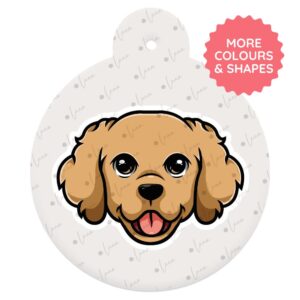 Golden Retriever Dog ID Tag – Cartoon Style