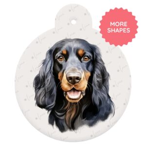 Gordon Setter Dog ID Tag – Watercolour Style