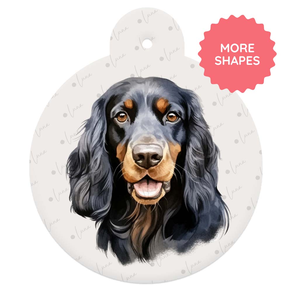 Gordon Setter Dog ID Tag – Watercolour Style