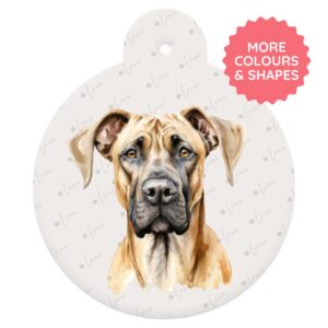 Great Dane Dog ID Tag – Watercolour Style