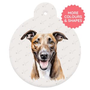 Greyhound Dog ID Tag – Watercolour Style