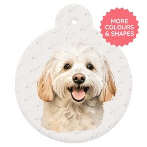 Havanese Dog ID Tag – Watercolour Style