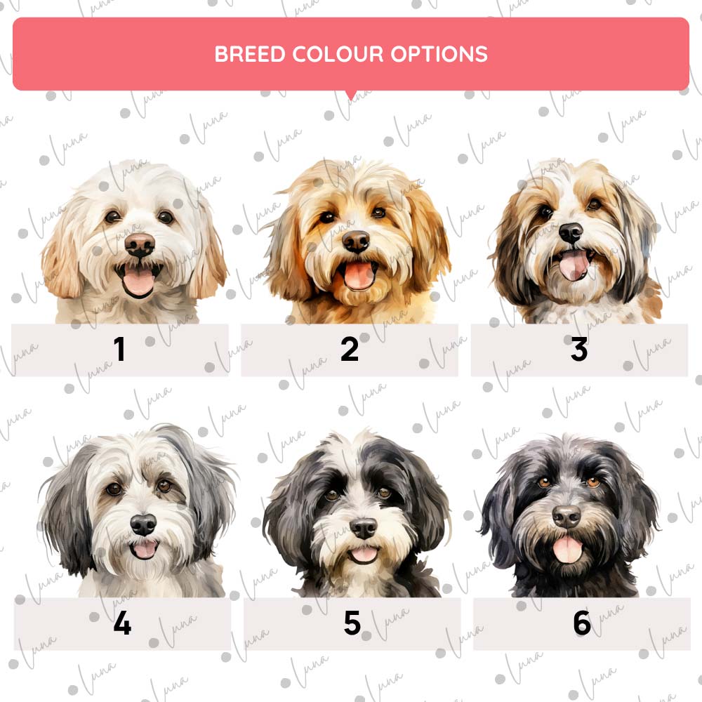 Havanese Dog ID Tag – Watercolour Style