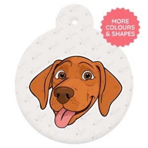 Hungarian Vizsla Dog ID Tag – Cartoon Style