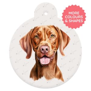 Hungarian Vizsla Dog ID Tag – Watercolour Style