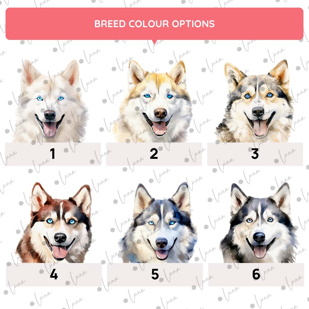 Husky Dog ID Tag – Watercolour Style