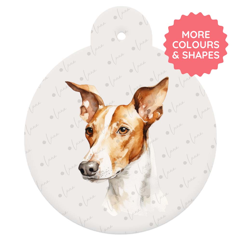 Ibizan Hound Dog ID Tag – Watercolour Style