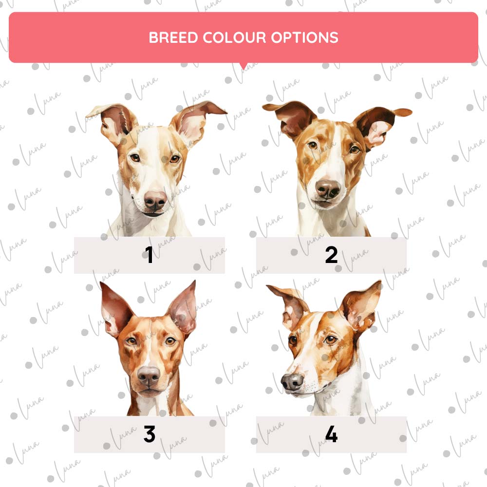 Ibizan Hound Dog ID Tag – Watercolour Style