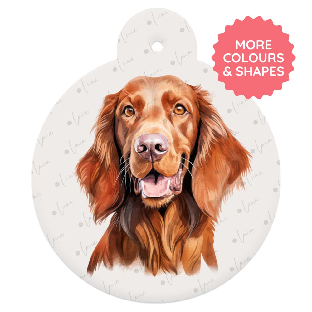 Irish Setter Dog ID Tag – Watercolour Style