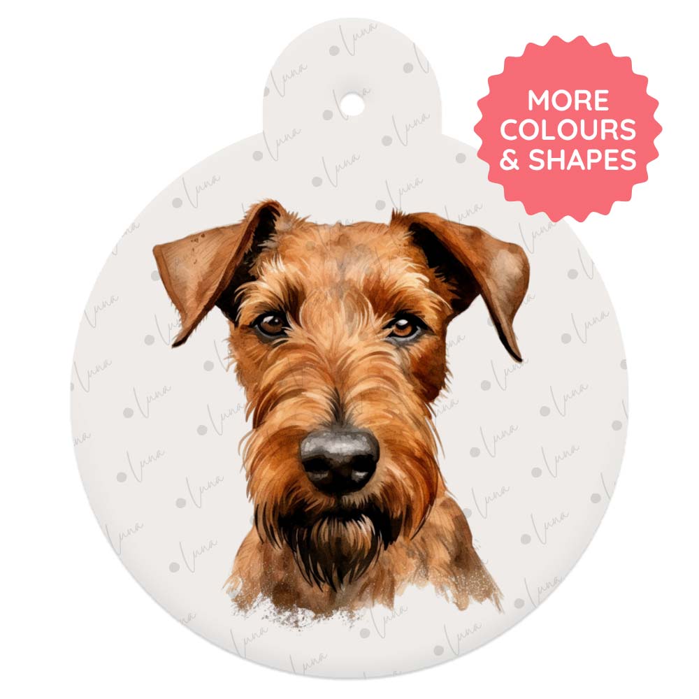 Irish Terrier Dog ID Tag – Watercolour Style
