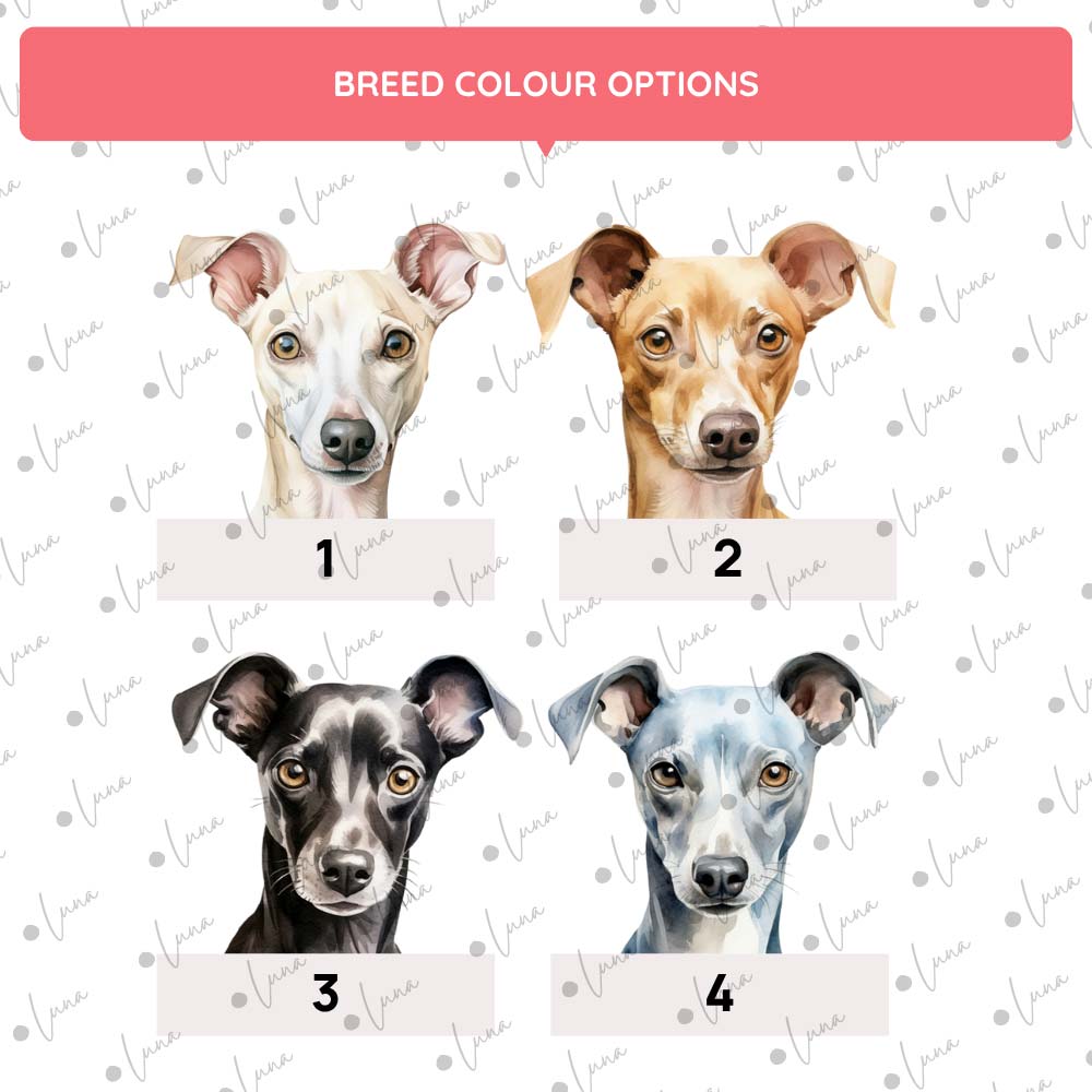 Italian Greyhound Dog ID Tag – Watercolour Style