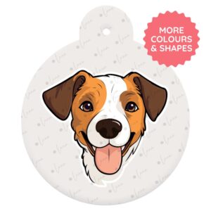 Jack Russell Terrier Dog ID Tag – Cartoon Style