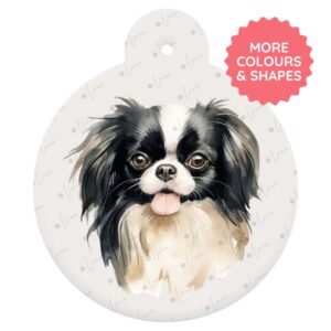 Japanese Chin Dog ID Tag – Watercolour Style
