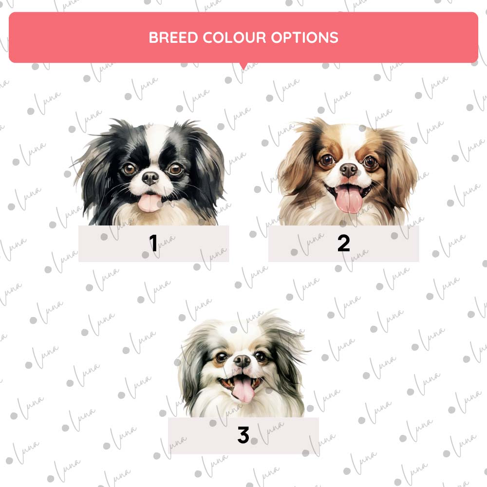Japanese Chin Dog ID Tag – Watercolour Style