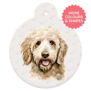 Labradoodle Dog ID Tag – Watercolour Style
