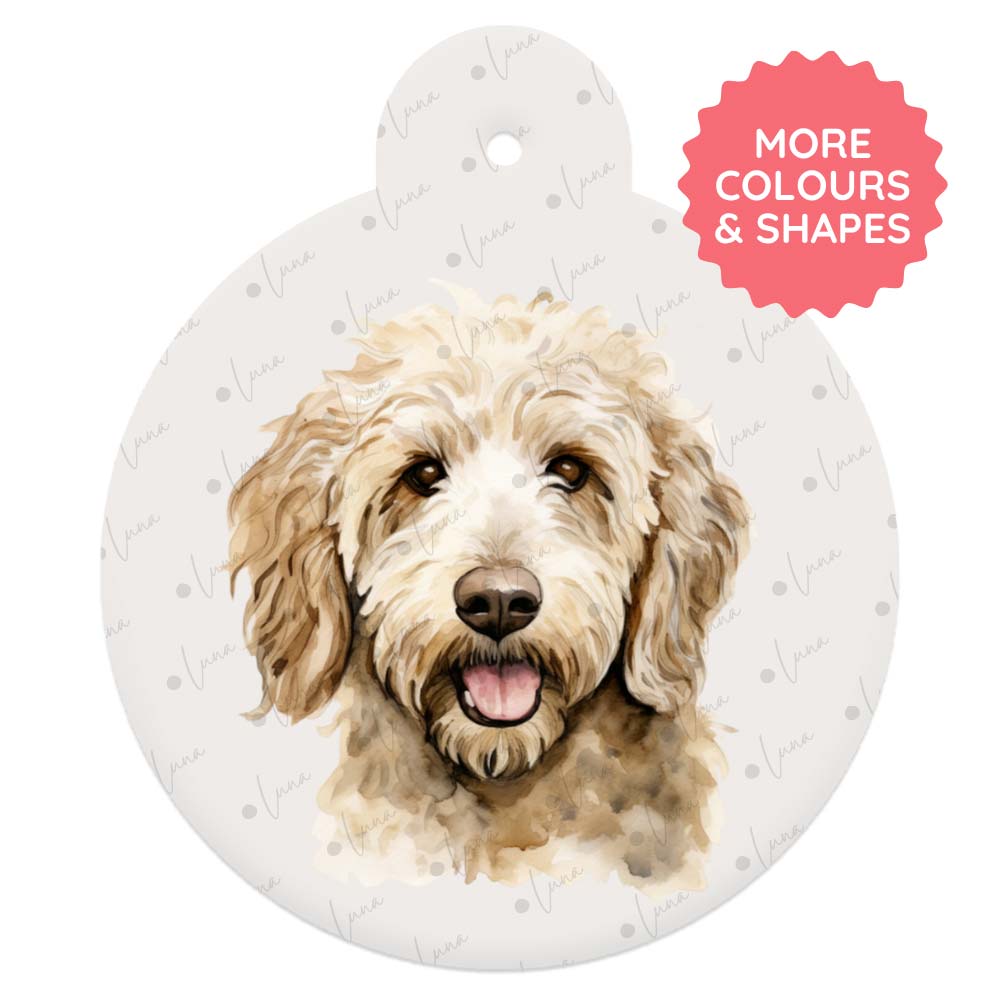 Labradoodle Dog ID Tag – Watercolour Style