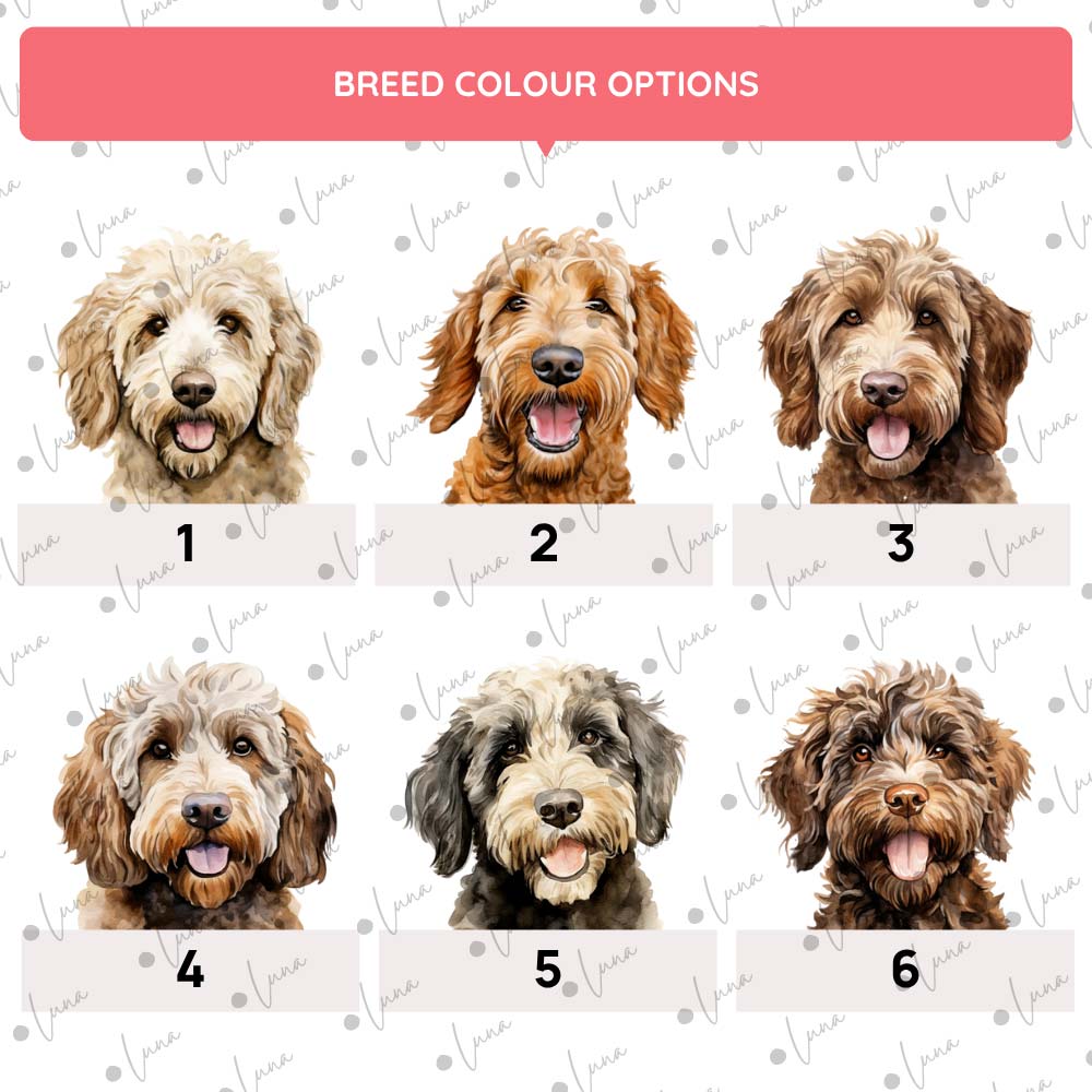 Labradoodle Dog ID Tag – Watercolour Style