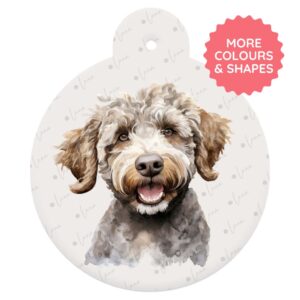 Lagotto Romaglono Dog ID Tag – Watercolour Style