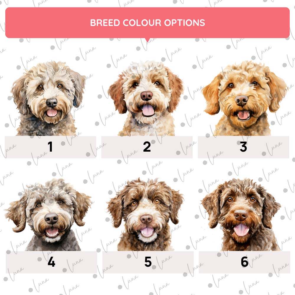 Lagotto Romaglono Dog ID Tag – Watercolour Style