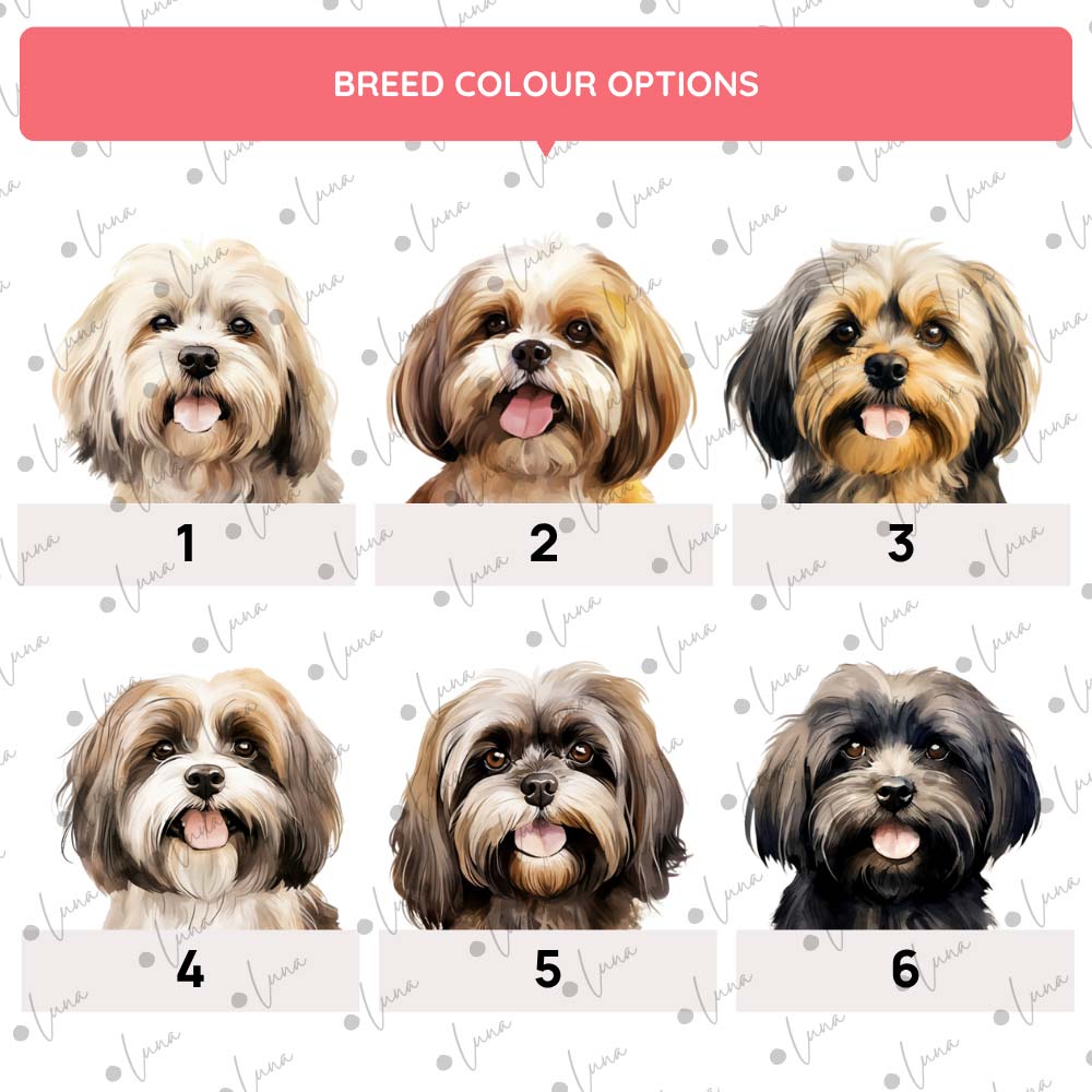 Lhasa Apso Dog ID Tag – Watercolour Style