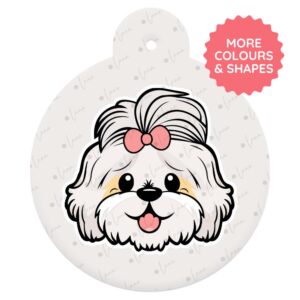 Maltese Dog ID Tag – Cartoon Style