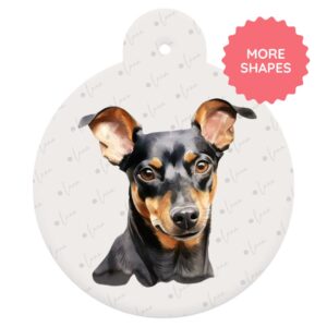 Manchester Terrier Dog ID Tag – Watercolour Style