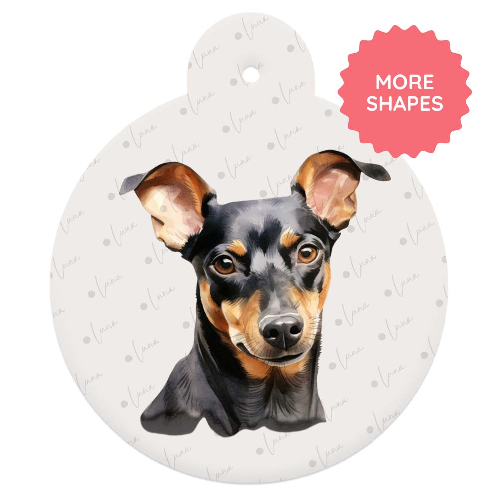 Manchester Terrier Dog ID Tag – Watercolour Style
