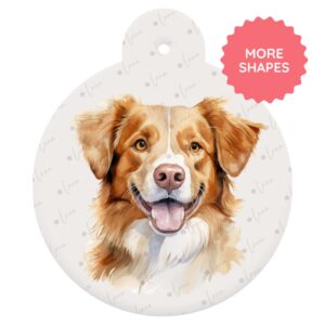 Nova Scotia Duck Tolling Retriever Dog ID Tag – Watercolour Style