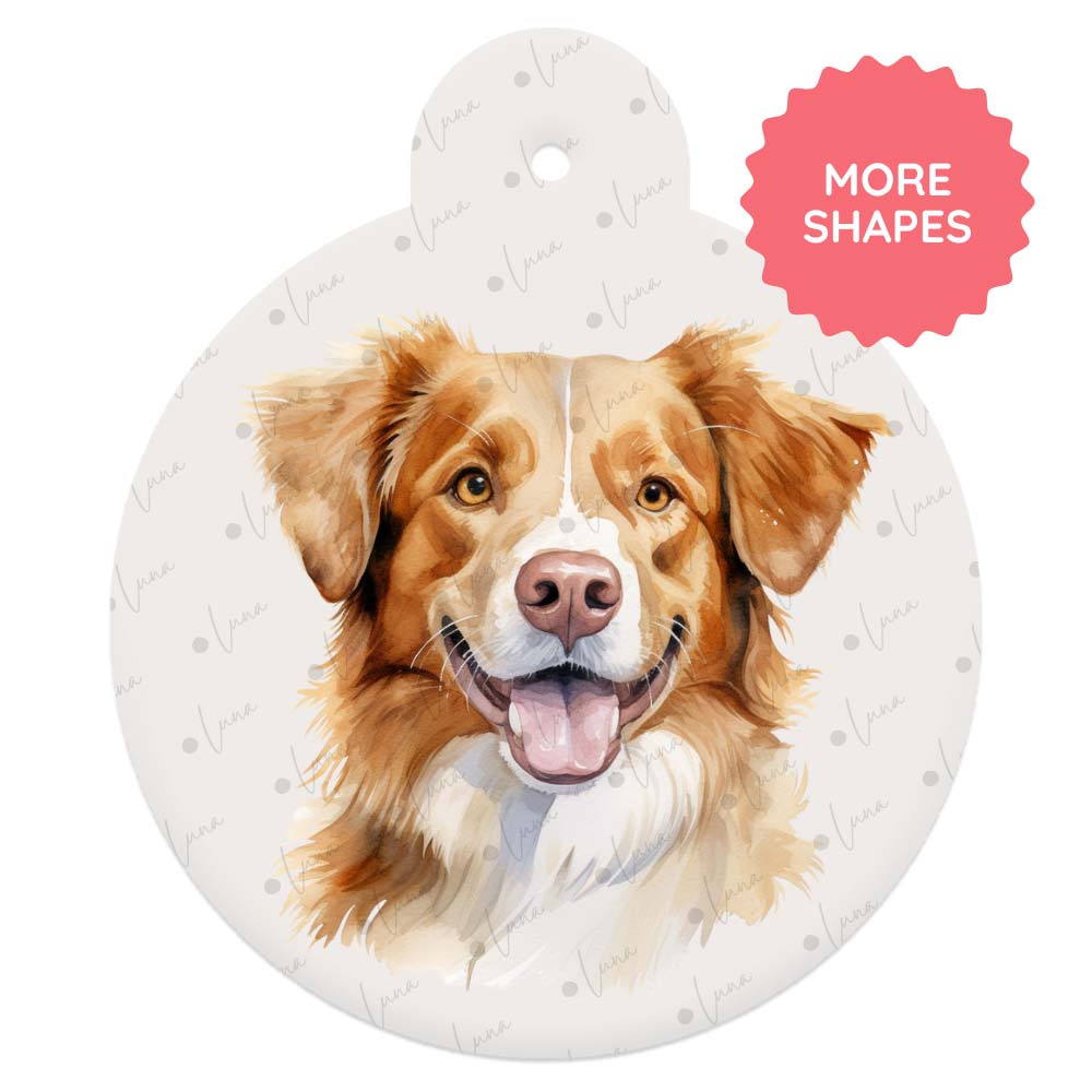 Nova Scotia Duck Tolling Retriever Dog ID Tag – Watercolour Style