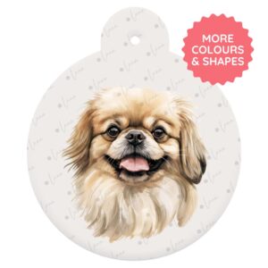 Pekingese Dog ID Tag – Watercolour Style