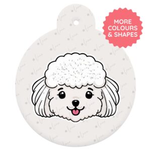 Poodle Dog ID Tag – Cartoon Style