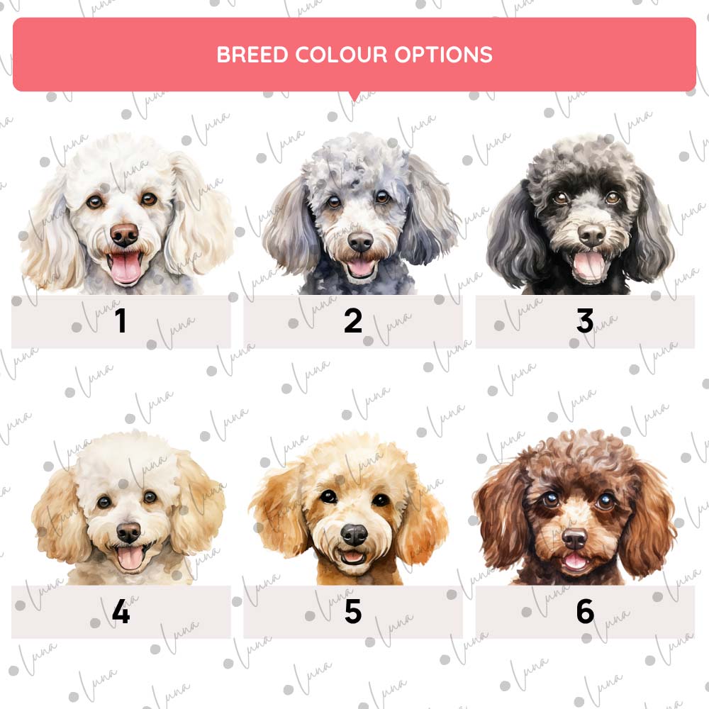 Poodle Dog ID Tag – Watercolour Style