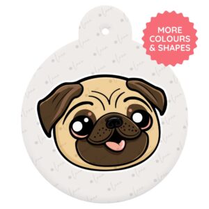 Pug Dog ID Tag – Cartoon Style