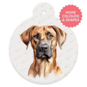 Rhodesian Ridgeback Dog ID Tag – Watercolour Style