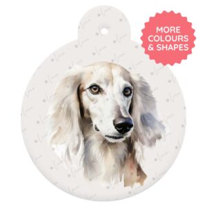 Saluki Dog ID Tag – Watercolour Style