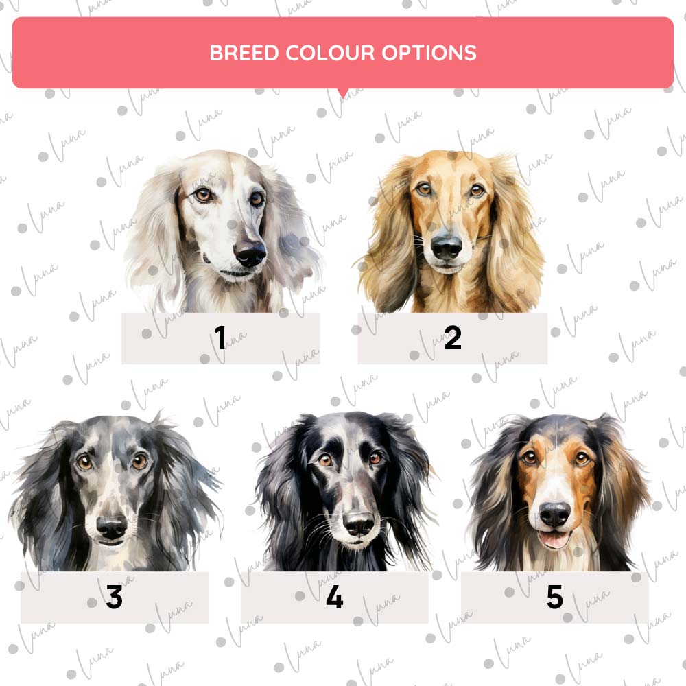 Saluki Dog ID Tag – Watercolour Style