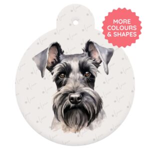 Schnauzer Dog ID Tag – Watercolour Style
