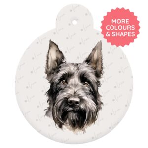 Scottish Terrier Dog ID Tag – Watercolour Style